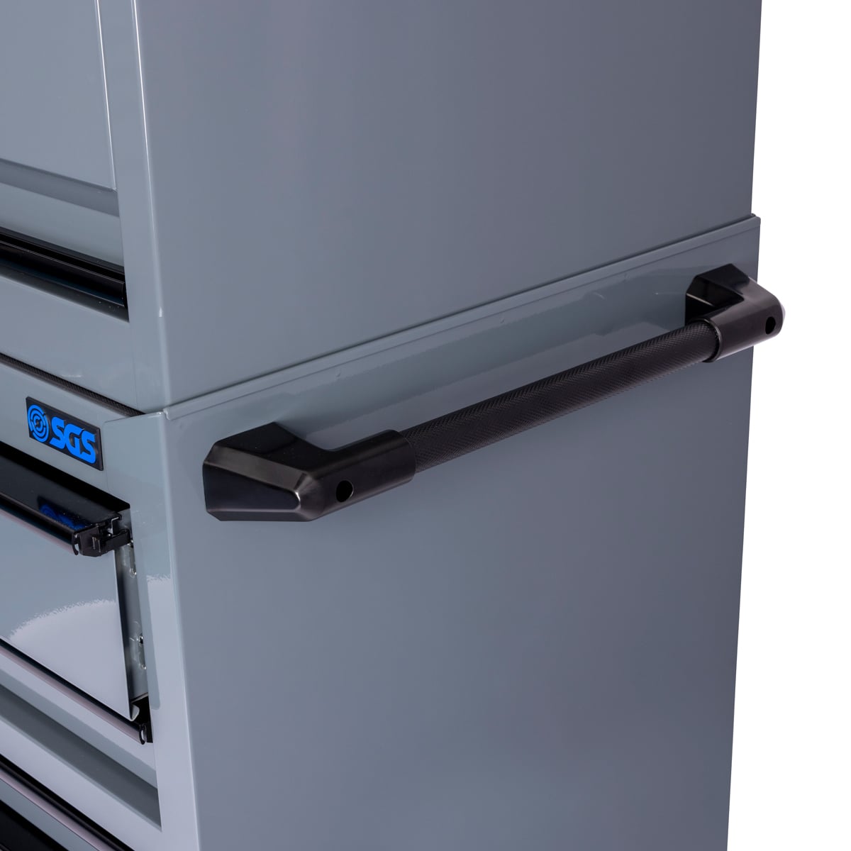 SGS 42in Roller Cabinet with Top Hutch and Side Cabinet | 16 Drawers | Slate Grey